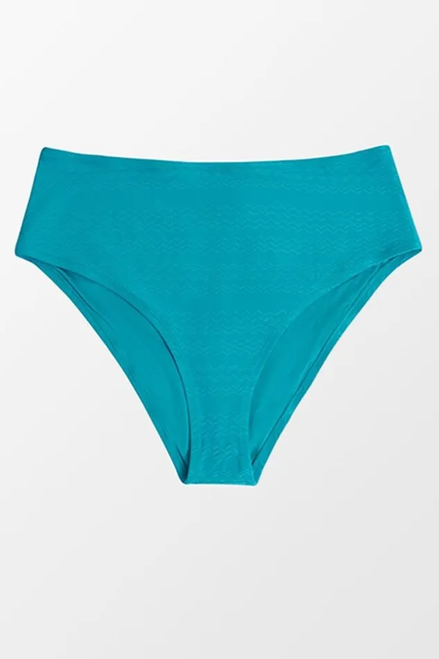 Women Plus Size and Curve Bikinis Cupshe Ainhoa Teal High Waisted Plus Size Bikini Bottom Teal