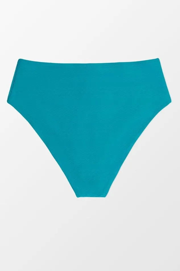 Women Plus Size and Curve Bikinis Cupshe Ainhoa Teal High Waisted Plus Size Bikini Bottom Teal
