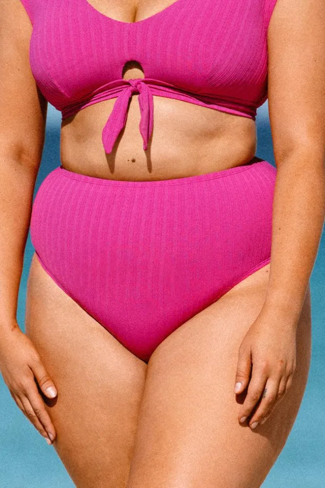 Women Plus Size and Curve Bikinis Cupshe Breezy Rib Classic High Waist Plus Size Bikini Bottom Pink Women Plus Size and Curve Bikinis Cupshe Breezy Rib Classic High Waist Plus Size Bikini Bottom Pink