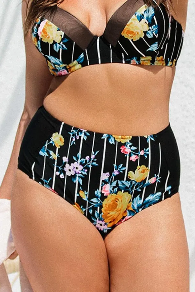 Women Plus Size and Curve Bikinis Cupshe Catherine Floral High Waisted Plus Size Bikini Bottom Multicolor Women Plus Size and Curve Bikinis Cupshe Catherine Floral High Waisted Plus Size Bikini Bottom Multicolor