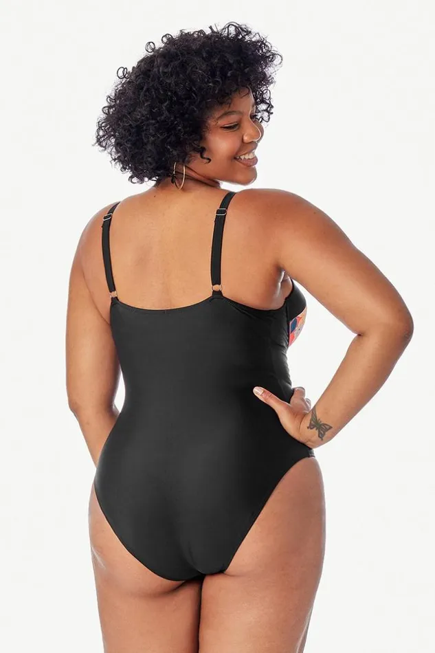 Women Plus Size and Curve Swimsuits Cupshe Blossom Floral Plus Size One Piece Swimsuit Multicolor