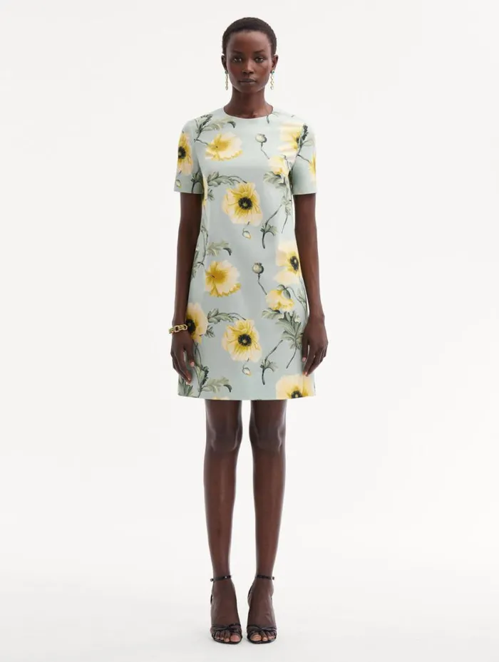 Women Poppy Cotton Poplin Shift Dress Sage Yellow Oscar De La Renta Dresses Women Poppy Cotton Poplin Shift Dress Sage Yellow Oscar De La Renta Dresses
