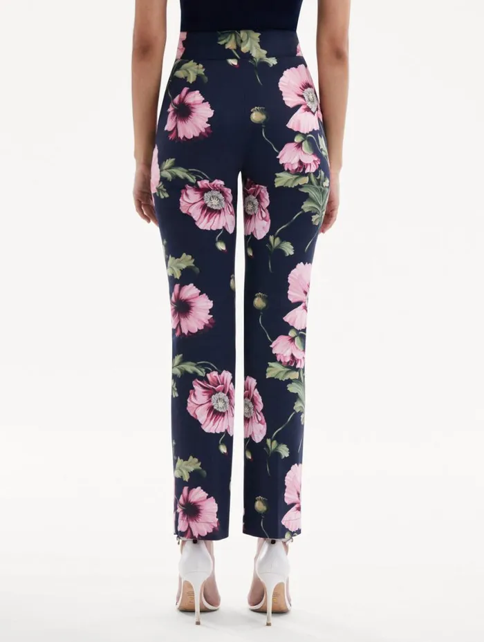 Women Poppy Cotton Twill Pant Navy Pink Oscar De La Renta Pants and Skirts Women Poppy Cotton Twill Pant Navy Pink Oscar De La Renta Pants and Skirts