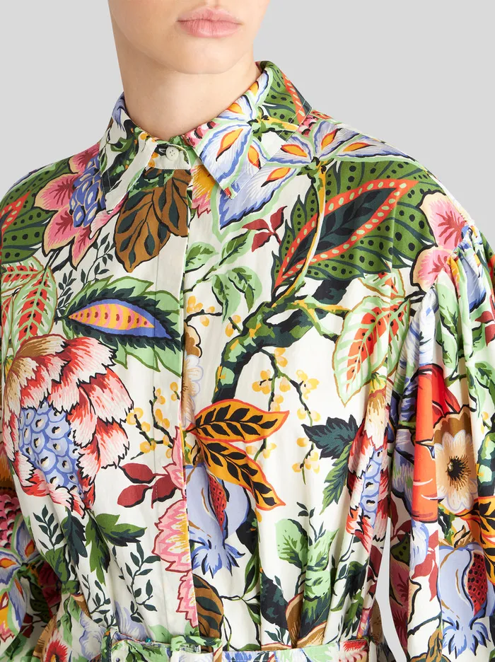 Women Printed Cotton Shirt Dress Etro Dresses