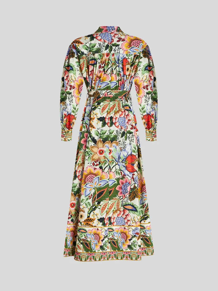 Women Printed Cotton Shirt Dress Etro Dresses