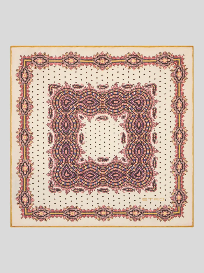 Women Printed Silk Twill Scarf Etro Scarves And Silk