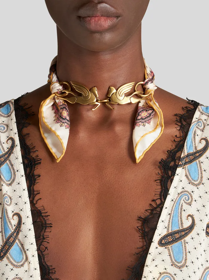 Women Printed Silk Twill Scarf Etro Scarves And Silk