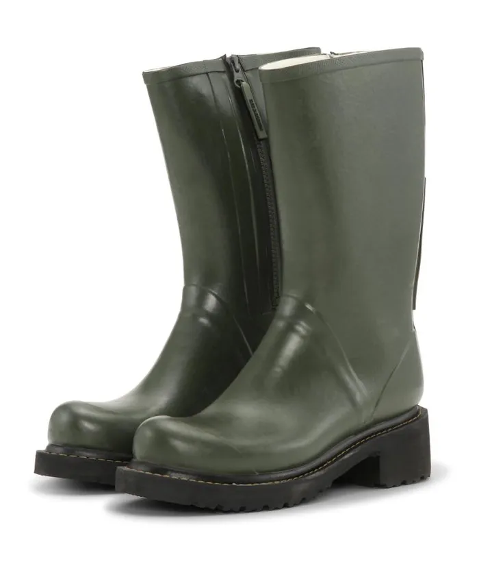 Women Rainboots Medium Ilse Jacobsen 34 Rubber Boots With Zip 8211 Army Women Rainboots Medium Ilse Jacobsen 34 Rubber Boots With Zip 8211 Army