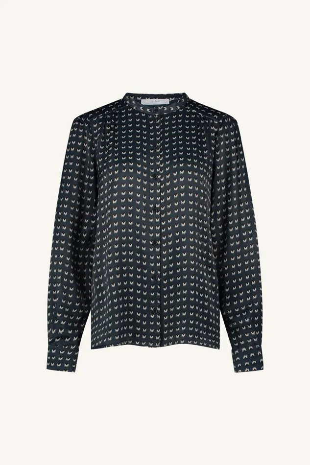 Women Ribbe Rastre Blouse Rastre Print Bybar Blouses