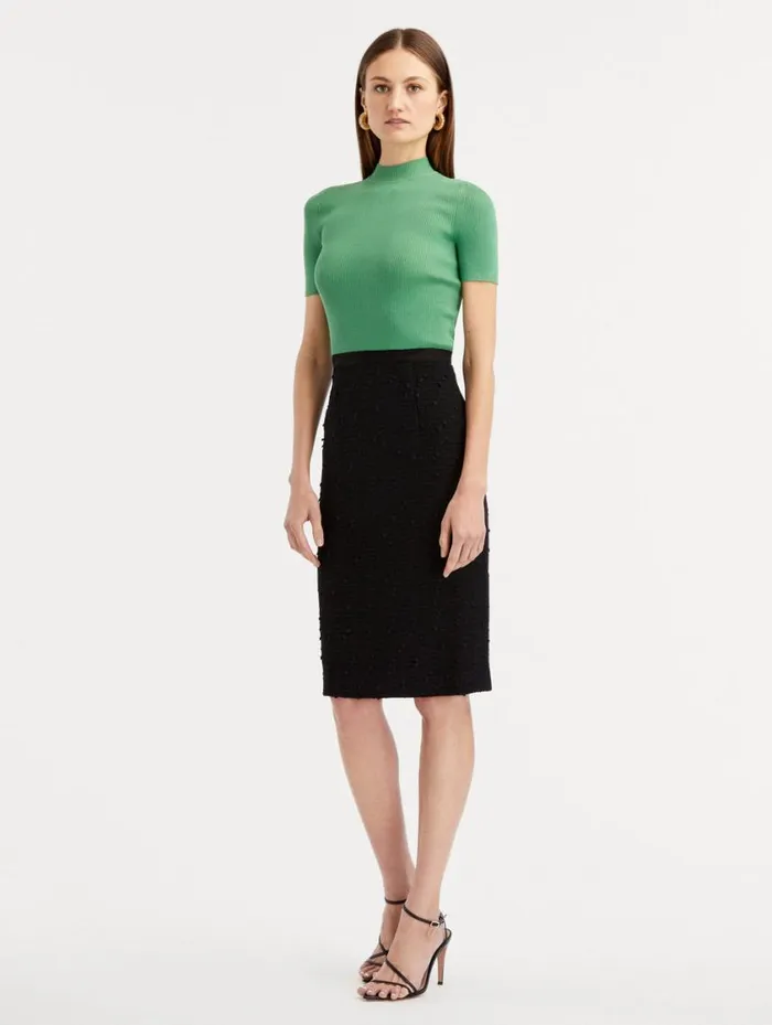 Women Ribbon Tweed Pencil Skirt Black Oscar De La Renta Pants and Skirts Women Ribbon Tweed Pencil Skirt Black Oscar De La Renta Pants and Skirts