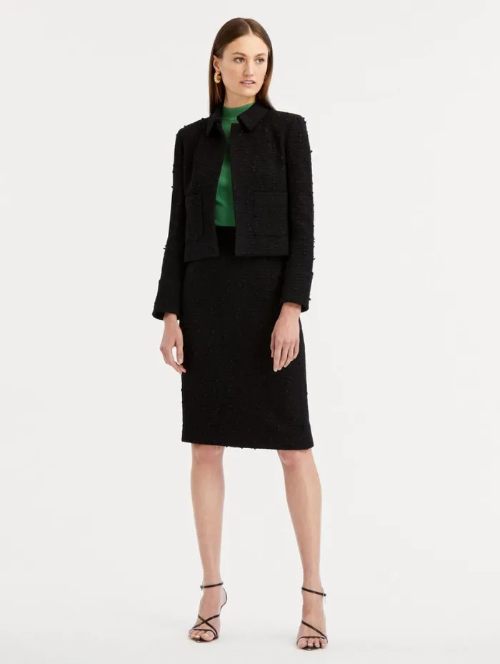 Women Ribbon Tweed Pencil Skirt Black Oscar De La Renta Pants and Skirts Women Ribbon Tweed Pencil Skirt Black Oscar De La Renta Pants and Skirts