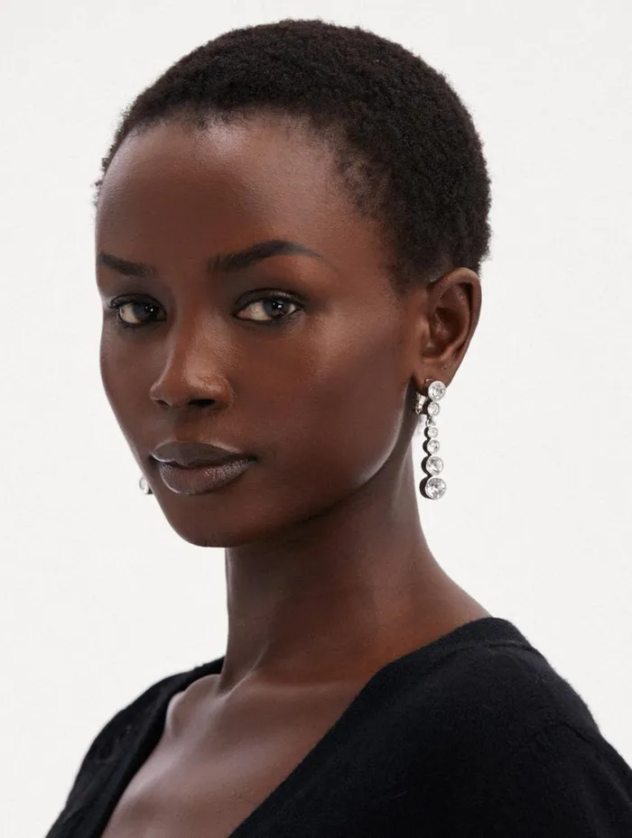 Women Round Stone Drop ClipOn Earrings Crystal Oscar De La Renta Earrings Women Round Stone Drop ClipOn Earrings Crystal Oscar De La Renta Earrings