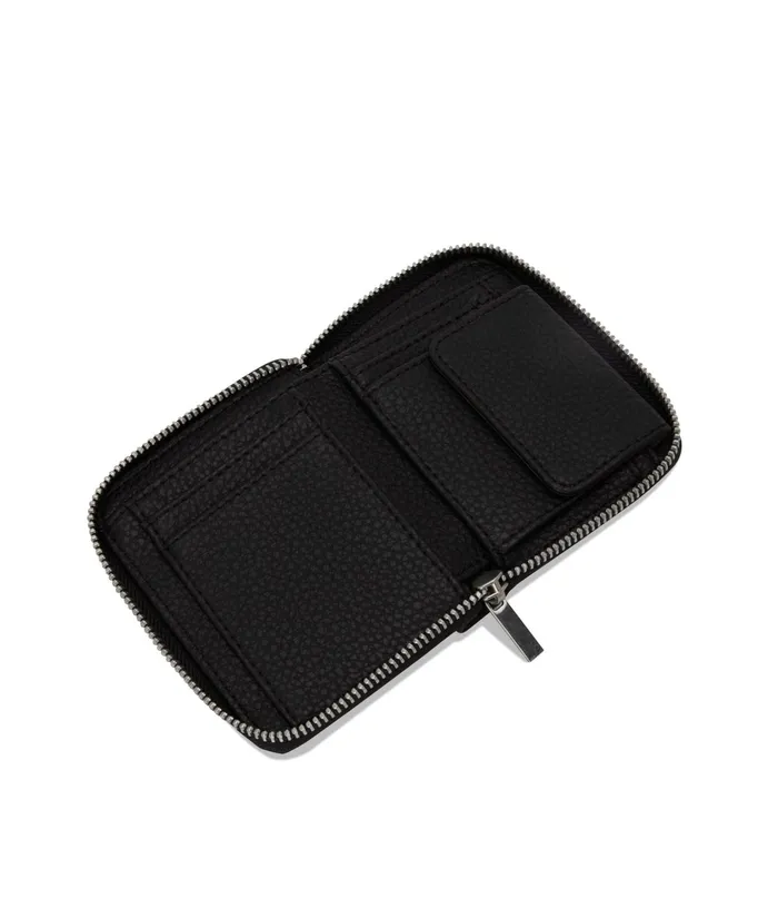 Women Rue Small Vegan Zip Wallet 8211 Purity Black Matt and Nat Wallets
