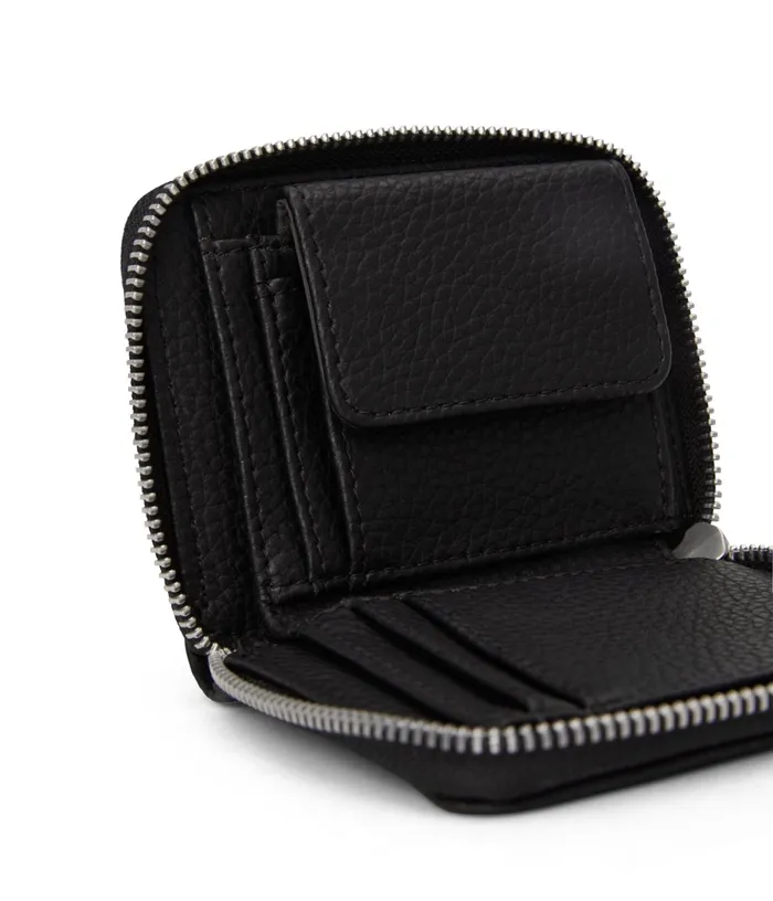 Women Rue Small Vegan Zip Wallet 8211 Purity Black Matt and Nat Wallets