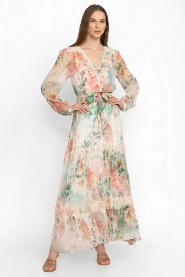Women RUKSANA SILK MAXI DRESS Ruksana Johnny Was Dresses Women RUKSANA SILK MAXI DRESS Ruksana Johnny Was Dresses