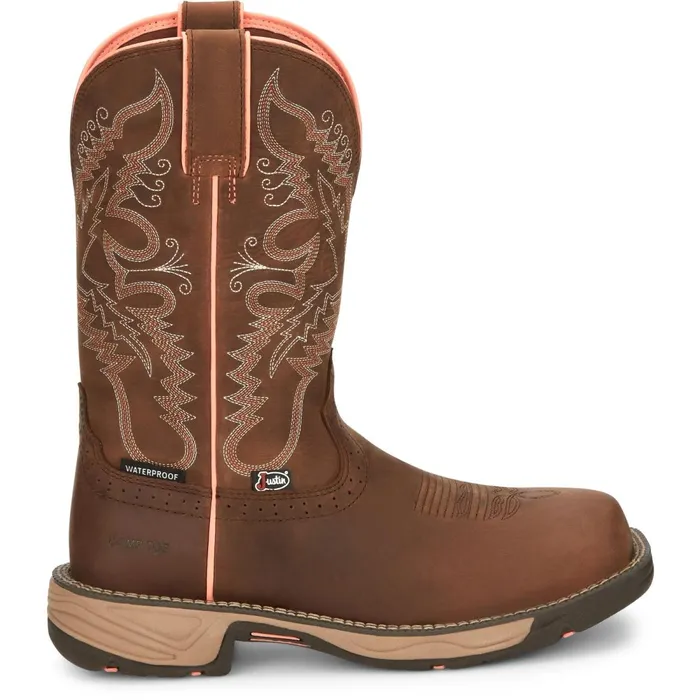 WOMEN Rush 11034 Composite Toe Waterproof Work Boot Rural Chocolate Justin Boots Work
