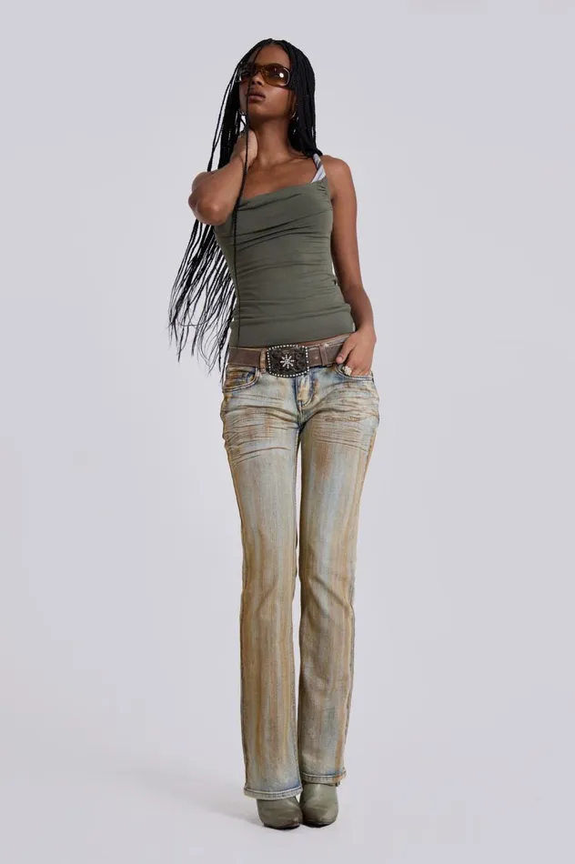 Women Rusted Denim Bootcut Jeans Jaded London Jeans