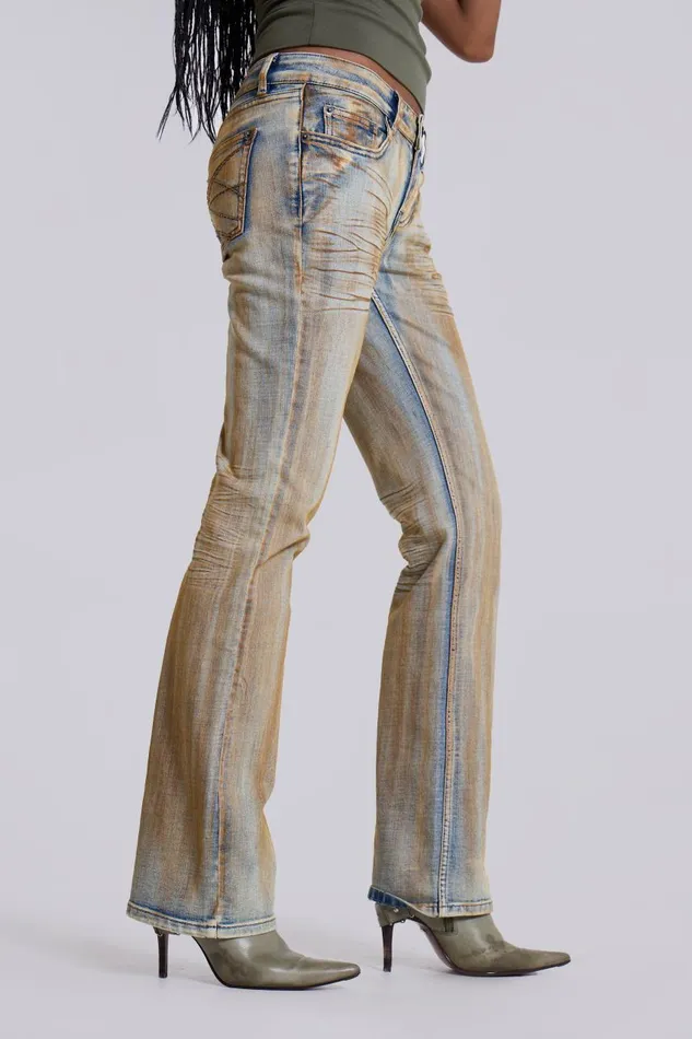 Women Rusted Denim Bootcut Jeans Jaded London Jeans
