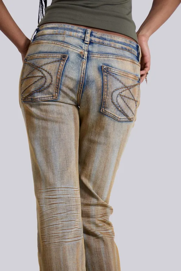 Women Rusted Denim Bootcut Jeans Jaded London Jeans