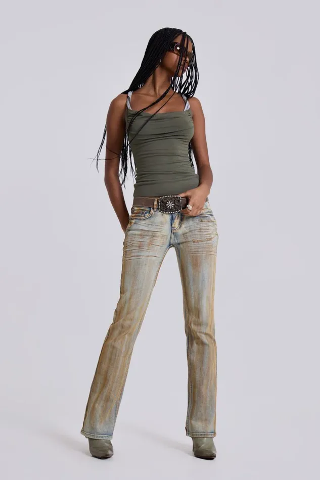 Women Rusted Denim Bootcut Jeans Jaded London Jeans