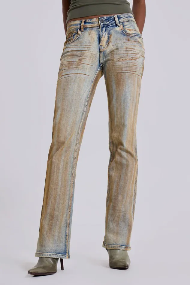 Women Rusted Denim Bootcut Jeans Jaded London Jeans