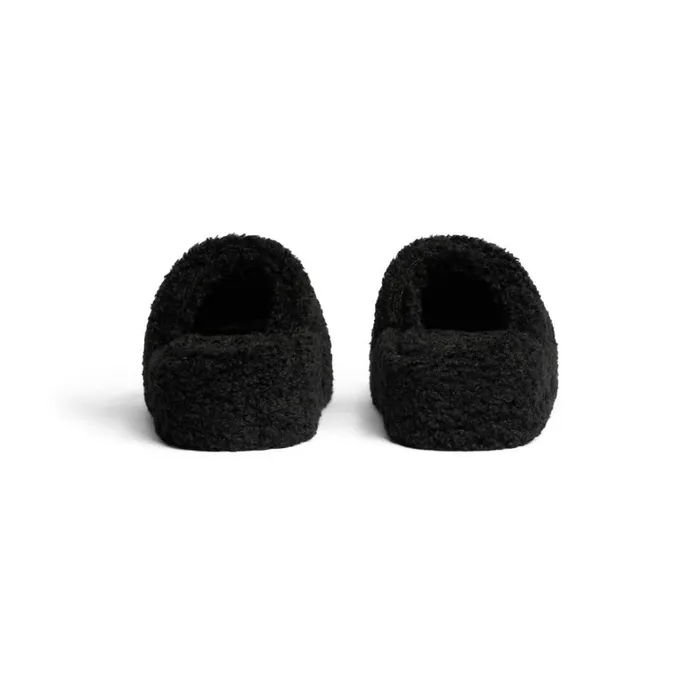 Women Sandals and Mules Balenciaga Furry Platform Sandal In Black