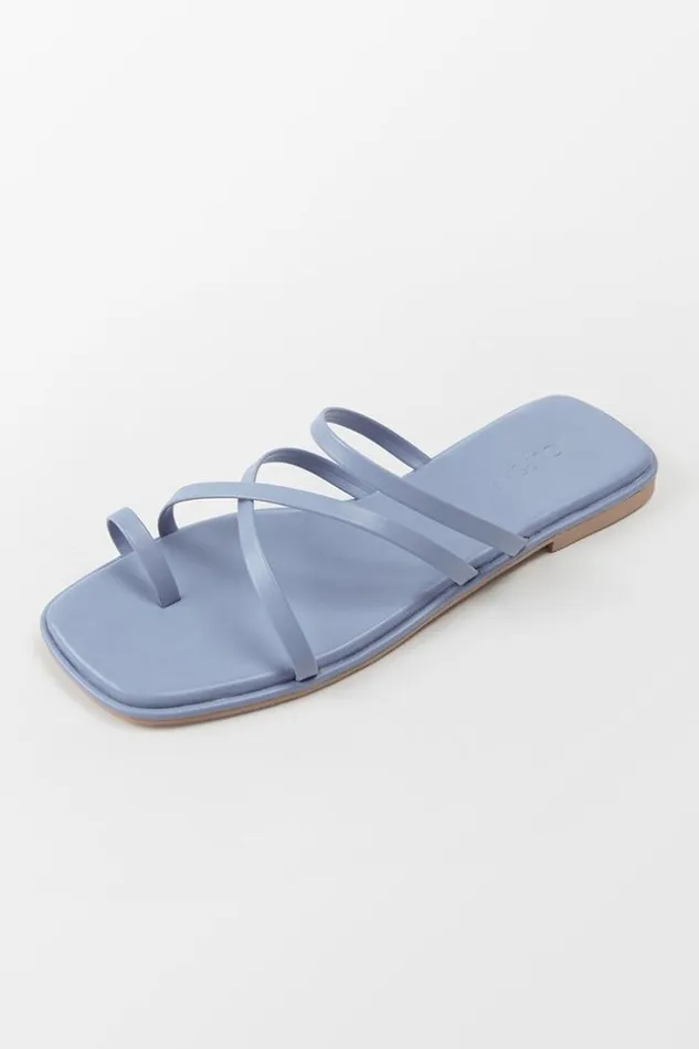 Women Sandals Cupshe Cabana Party Blue Strappy Thong Sandals Blue