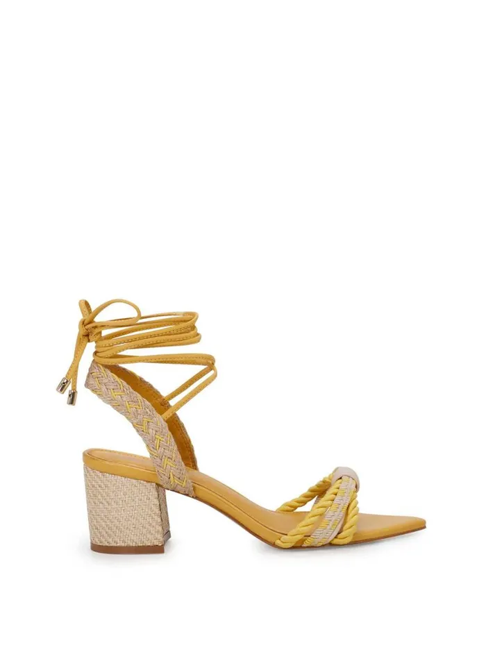 Women Sandals Jessica Simpson Prim Woven Block Heel Sandal In Yellow