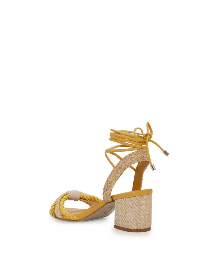 Women Sandals Jessica Simpson Prim Woven Block Heel Sandal In Yellow