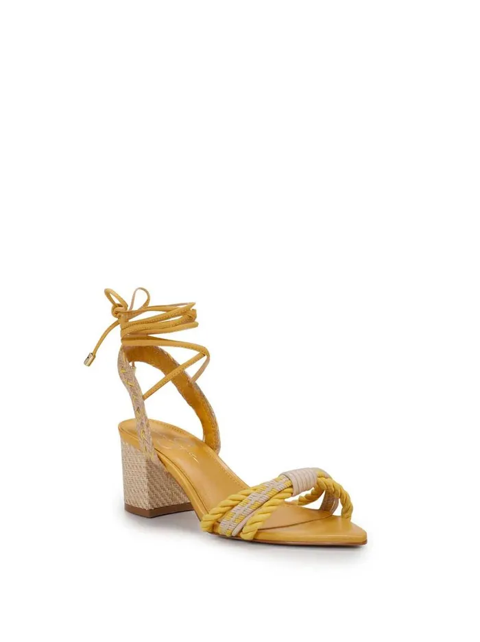 Women Sandals Jessica Simpson Prim Woven Block Heel Sandal In Yellow