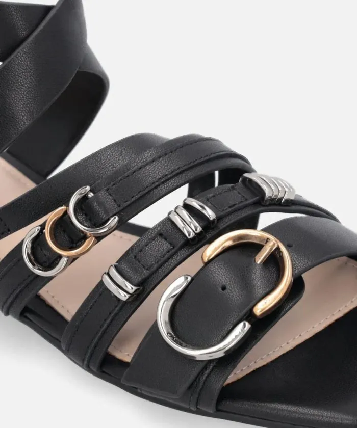 Women Sandals Pinko Sandals With Woven Straps And Metal Details Limo Black Women Sandals Pinko Sandals With Woven Straps And Metal Details Limo Black