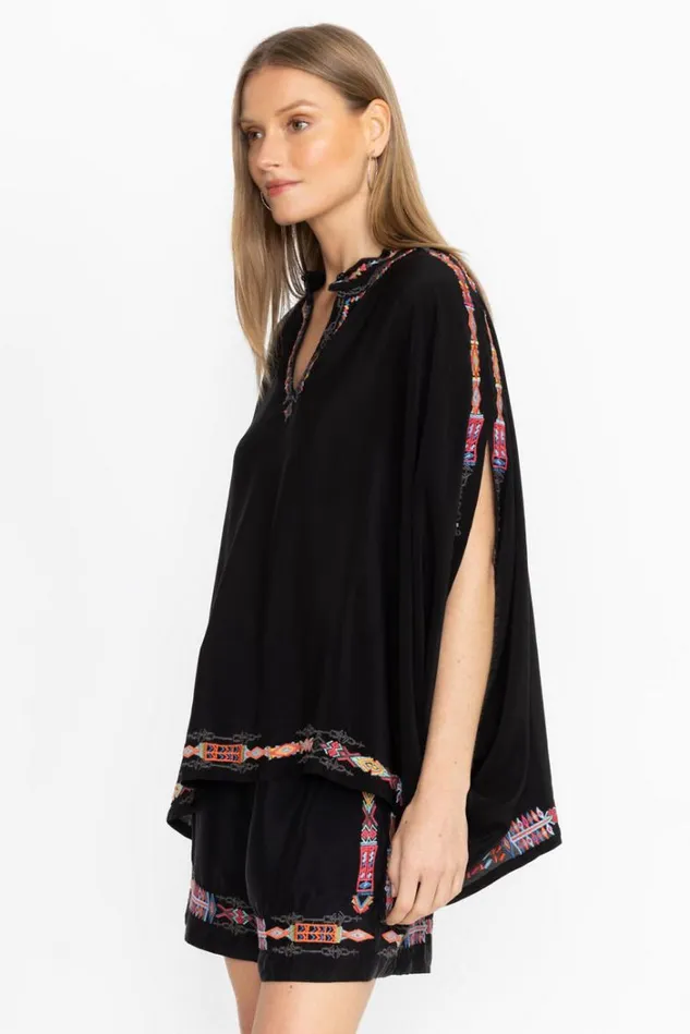 Women SASCHA PONCHO Black Johnny Was Tops Women SASCHA PONCHO Black Johnny Was Tops