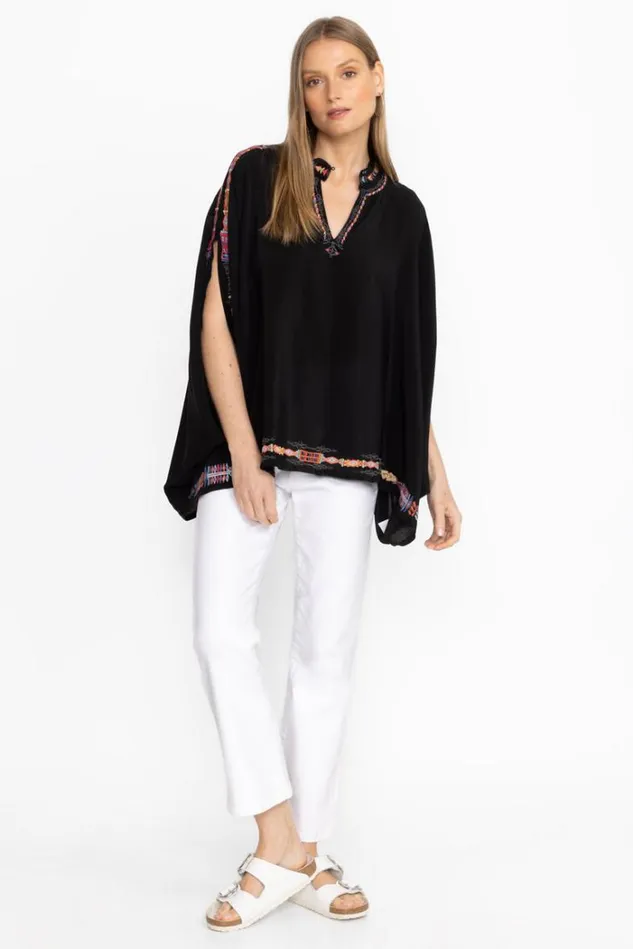 Women SASCHA PONCHO Black Johnny Was Tops Women SASCHA PONCHO Black Johnny Was Tops