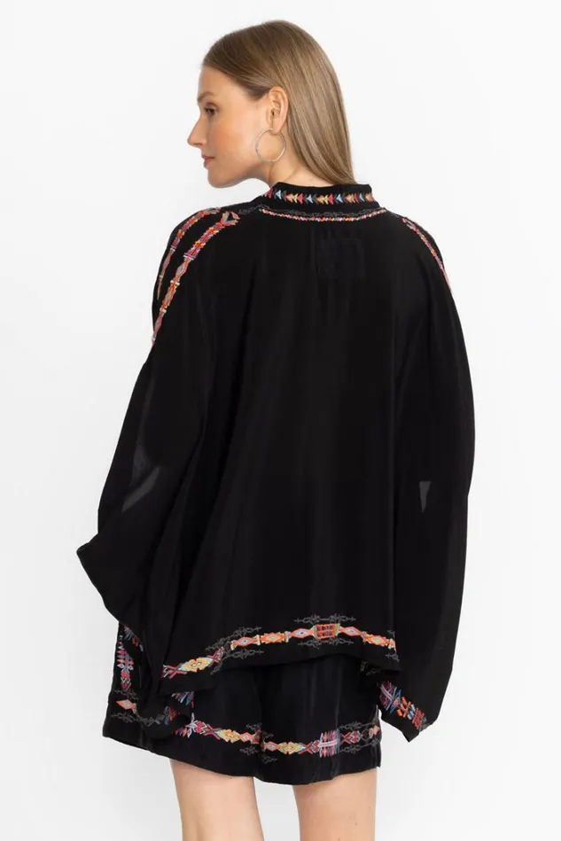 Women SASCHA PONCHO Black Johnny Was Tops Women SASCHA PONCHO Black Johnny Was Tops
