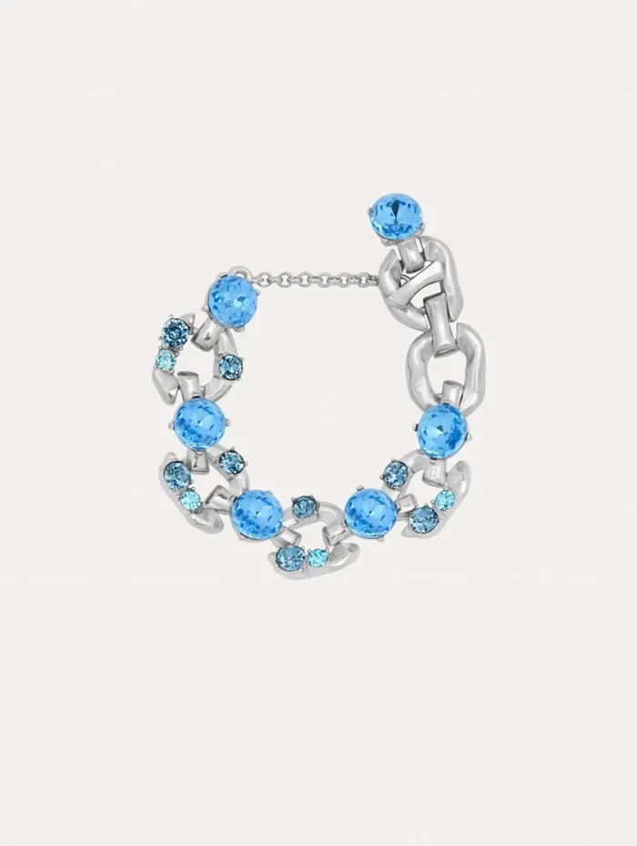 Women Scramble ChainLink Bracelet Aquamarine Oscar De La Renta Bracelets