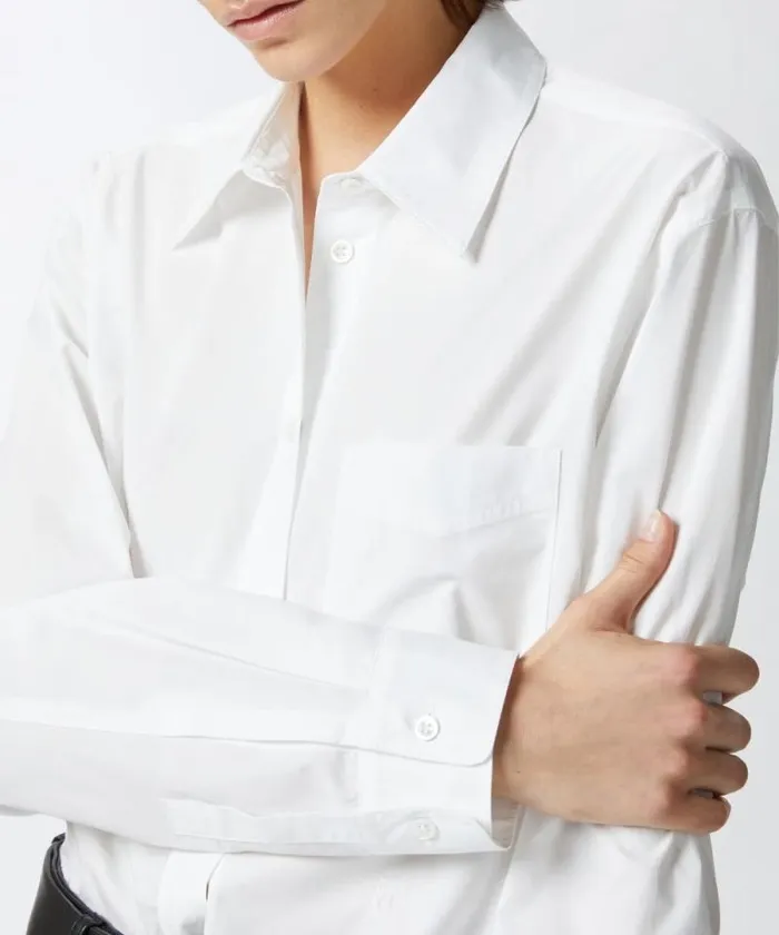 Women Shirts And Blouses Pinko Classic Poplin Shirt Bright White Women Shirts And Blouses Pinko Classic Poplin Shirt Bright White