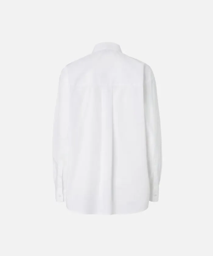 Women Shirts And Blouses Pinko Oversize Poplin Shirt Bright White Women Shirts And Blouses Pinko Oversize Poplin Shirt Bright White