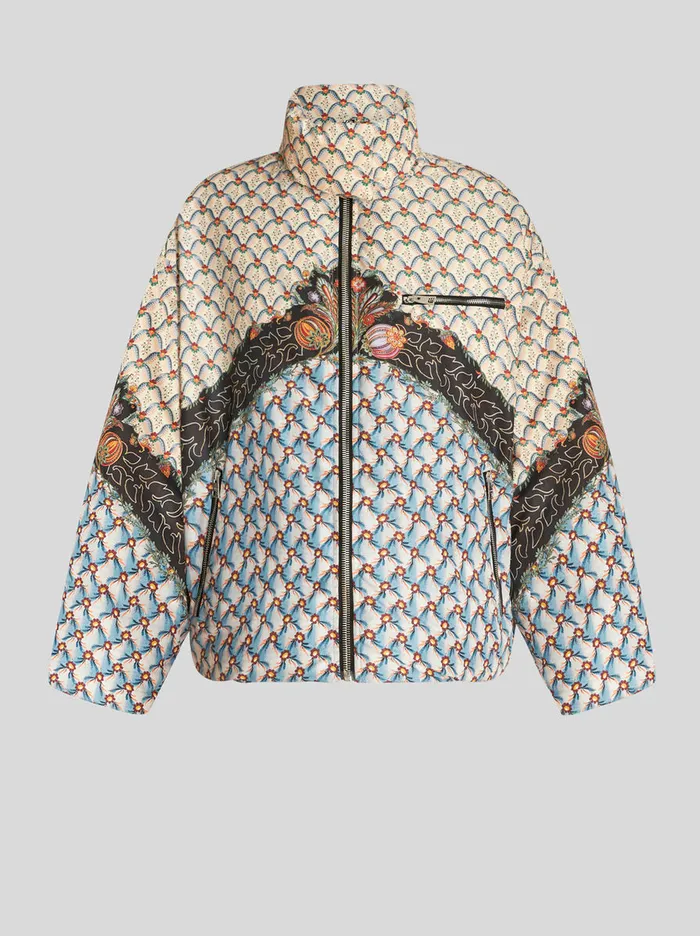 Women Short Down Jacket With Print Etro Coats And Outerwear