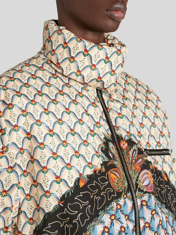 Women Short Down Jacket With Print Etro Coats And Outerwear