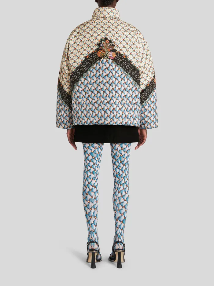 Women Short Down Jacket With Print Etro Coats And Outerwear