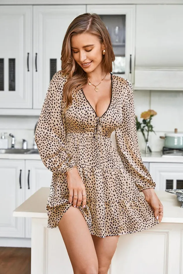 Women Short Dresses Cupshe Honopu AShape Scoop Dress Brown