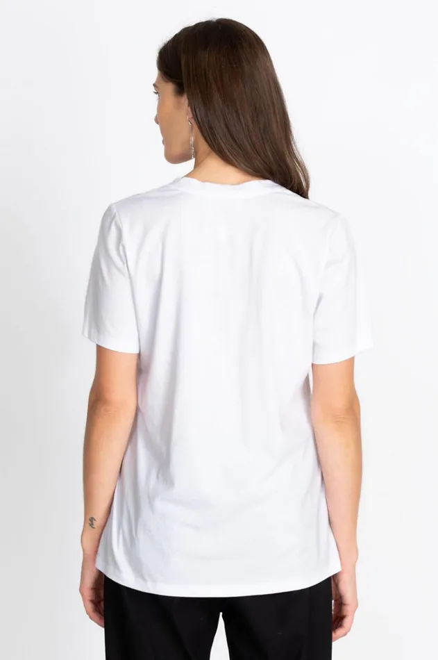 Women Short Sleeve VNeck Layering Tee White Johnny Was Tops Women Short Sleeve VNeck Layering Tee White Johnny Was Tops
