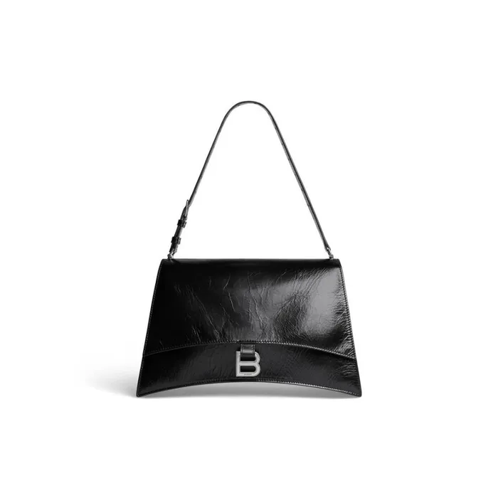 Women Shoulder Bags Balenciaga Crush Medium Sling Bag In Black