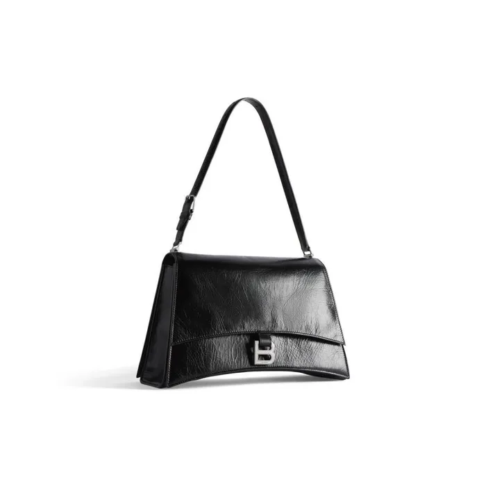 Women Shoulder Bags Balenciaga Crush Medium Sling Bag In Black