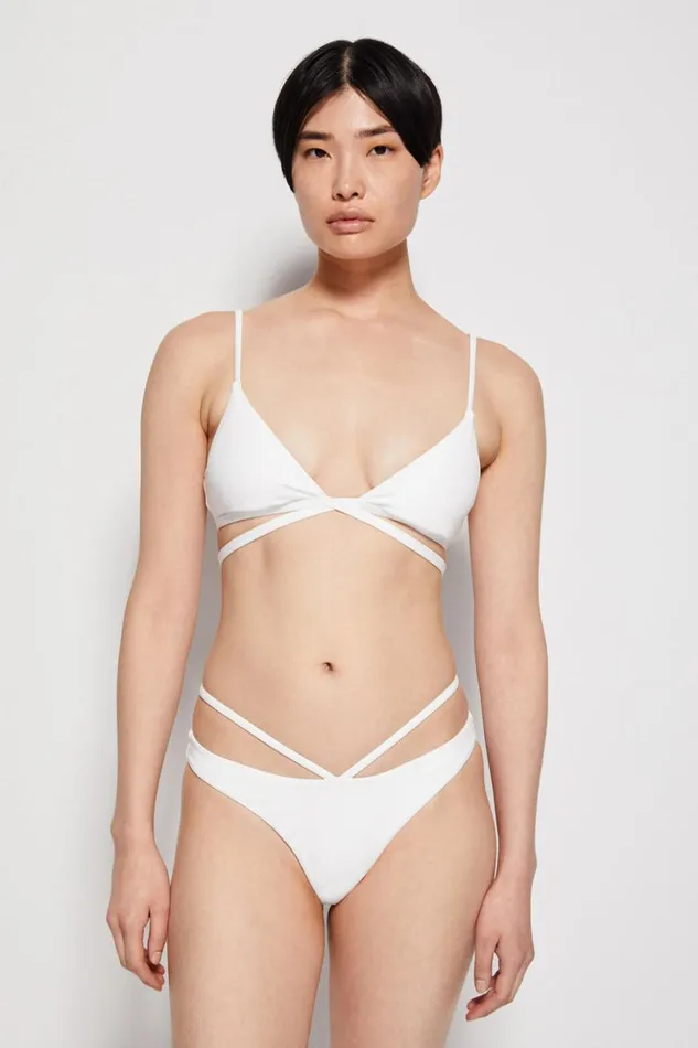 Women Signature Harlen Bikini Top White Jonathan Simkhai Swimwear