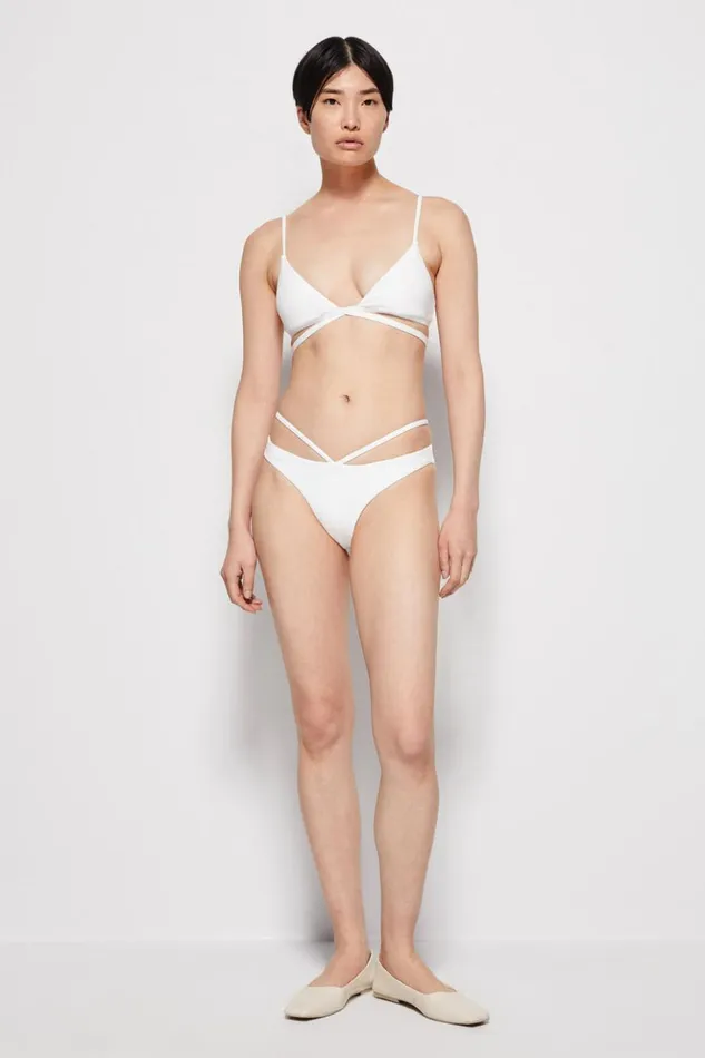 Women Signature Harlen Bikini Top White Jonathan Simkhai Swimwear
