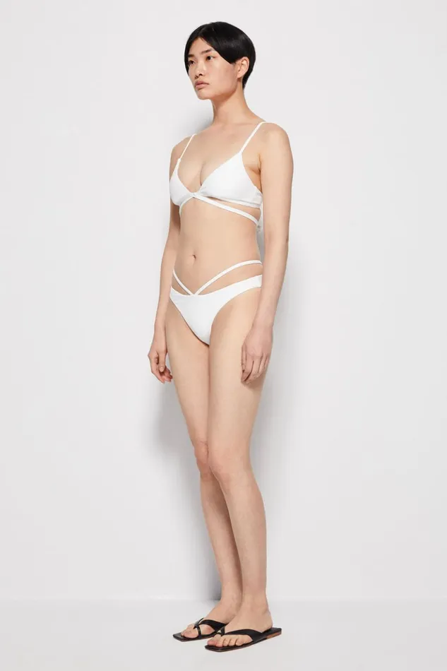 Women Signature Harlen Bikini Top White Jonathan Simkhai Swimwear