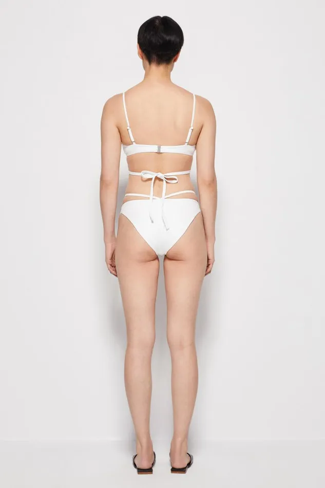 Women Signature Harlen Bikini Top White Jonathan Simkhai Swimwear