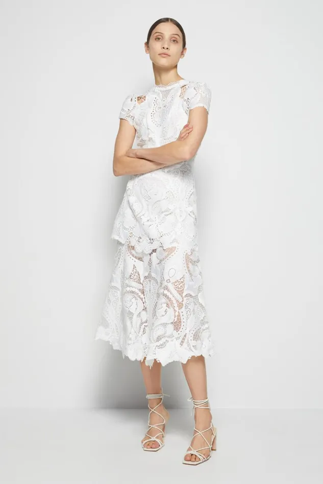 Women Signature Laura Lace Dress White Jonathan Simkhai Dresses and Jumpsuits