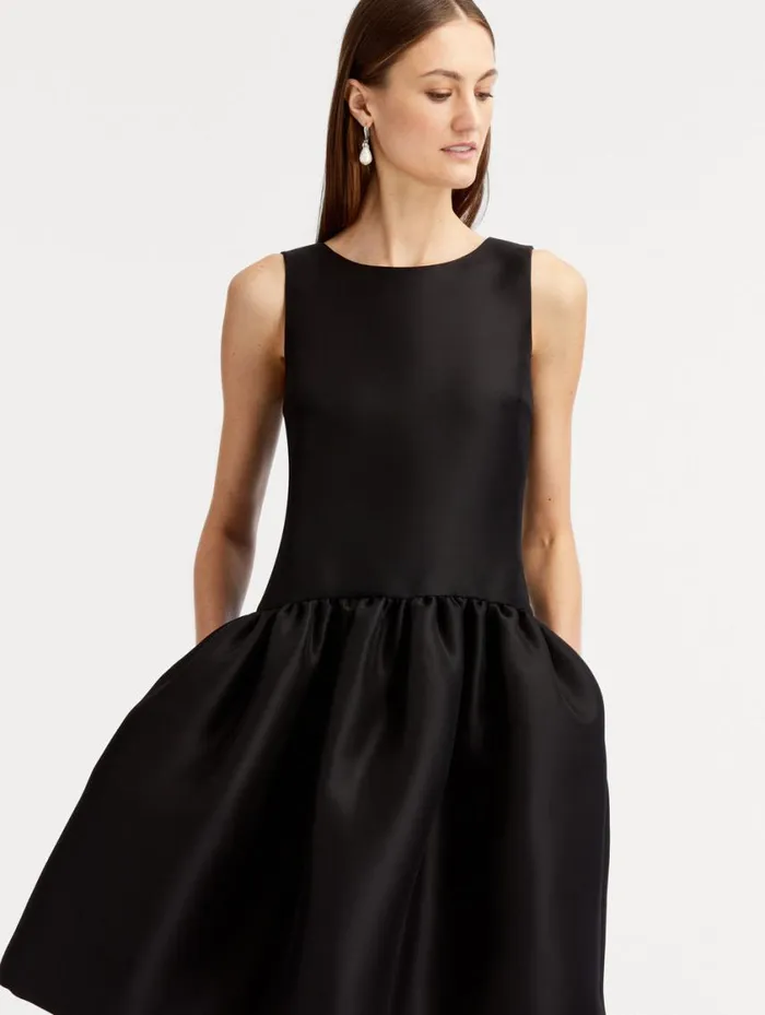 Women Silk Drop Waist Cocktail Dress Black Oscar De La Renta Dresses Women Silk Drop Waist Cocktail Dress Black Oscar De La Renta Dresses